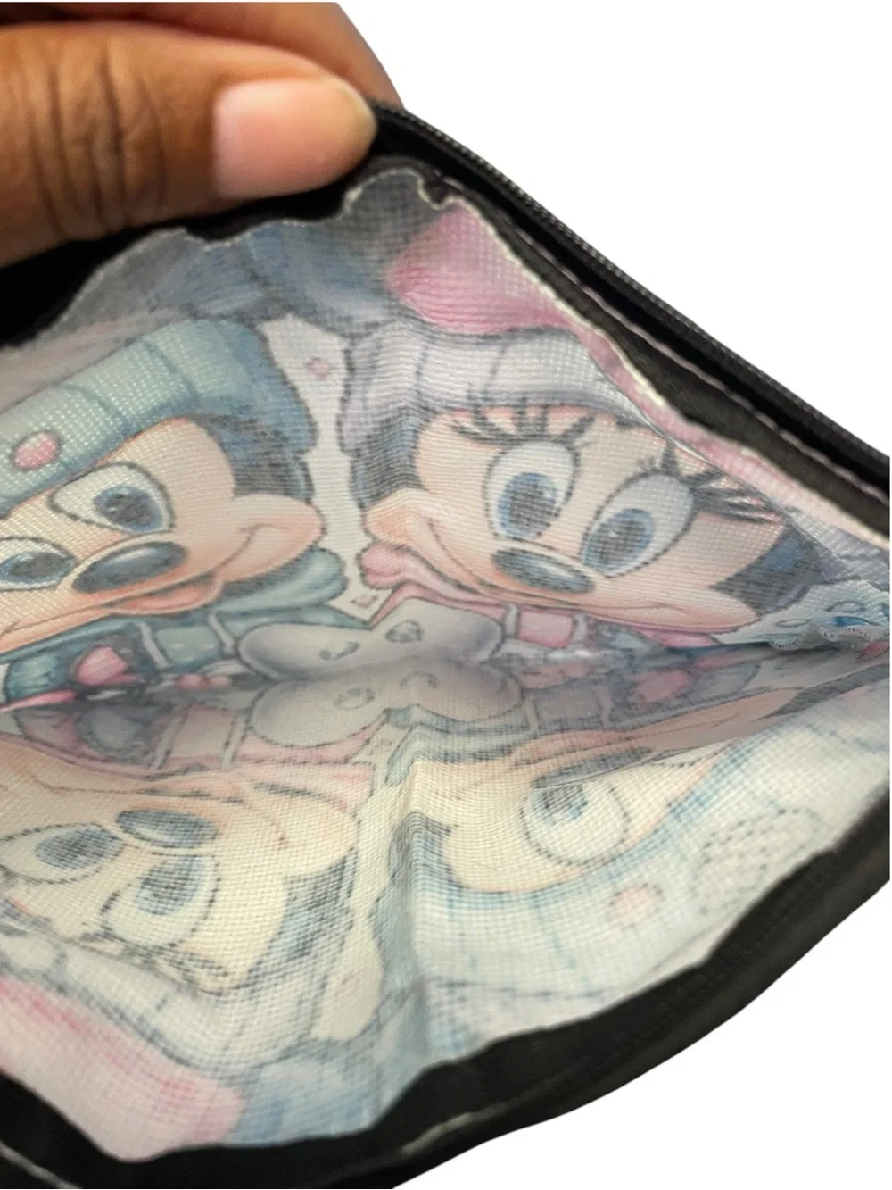 Kids Cartoon Character Zip Pouch in Pink and Teal